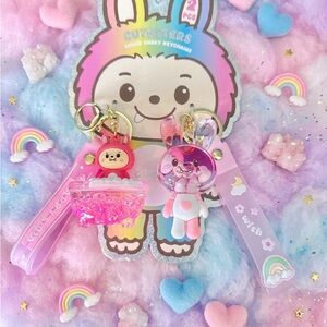 Cute Keychains Set with Pink and Purple Accents